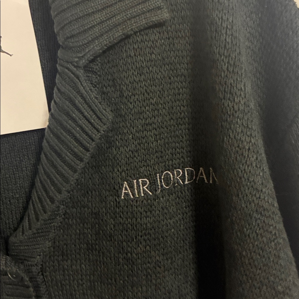 Jordan Women's Black Cropped Cardigan Sweater - Picture 2 of 4